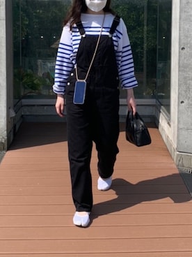 「GLOBAL WORK（グローバルワーク）のアイテム（オールインワン・サロペット）」を使った、　Ⓜ️さん（レディース・161cm）の春コーディネート