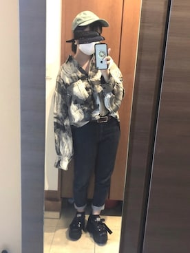 「ZOZO（ゾゾ）のスリムテーパードデニムパンツ［WOMEN］（デニムパンツ）」を使った、秋好さん（レディース・150cm）の秋コーディネート