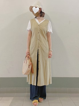 「GUコーデ」｜「アイテム（アナログ腕時計）」を使った、PinkLove♡さん（レディース・164cm）の夏コーディネート