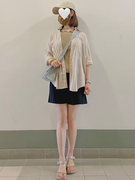 「GUコーデ」｜「アイテム（アナログ腕時計）」を使った、PinkLove♡さん（レディース・164cm）の夏コーディネート