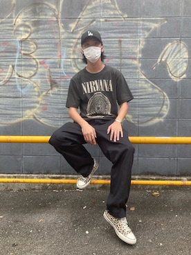 「NIRVANA」｜「アイテム（帽子）」を使った、takutakuさん（メンズ・175cm）の夏コーディネート