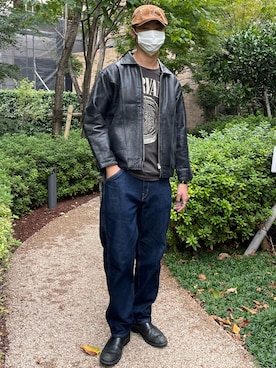 「バンT」｜「アイテム（ジャケット/アウター）」を使った、takutakuさん（メンズ・175cm）の秋コーディネート
