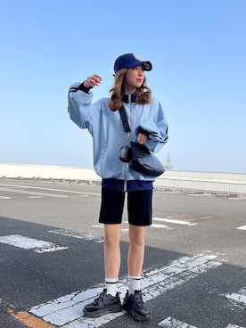 「WEGO（ウィゴー）のアイテム（ブルゾン）」を使った、Hachiさん（レディース・157cm）の春コーディネート