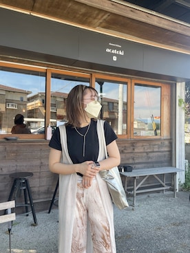 「NICE CLAUP（ナイスクラップ）のアイテム（パンツ）」を使った、saeさん（レディース・162cm）の春コーディネート