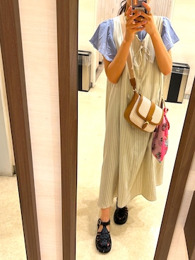 「AS KNOW AS PINKY（アズノゥアズピンキー）のアイテム（ワンピース/ドレス）」を使った、🧸さん（レディース・163cm）の夏コーディネート