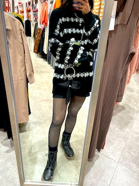 「GU（ジーユー）のアイテム（モッズコート）」を使った、🧸さん（レディース・163cm）の冬コーディネート