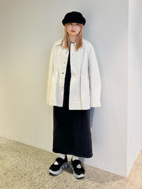 「アイテム（テーラードジャケット、ホワイト系）」を使った、muro☺︎さん（レディース・150cm）の冬コーディネート