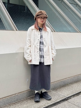 「アイテム（キャスケット）」を使った、muro☺︎さん（レディース・150cm）の秋コーディネート