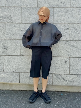 「アイテム（ハンチング/ベレー帽）」を使った、muro☺︎さん（レディース・150cm）の夏コーディネート