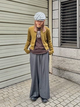 「アイテム（ハンチング/ベレー帽）」を使った、muro☺︎さん（レディース・150cm）の秋コーディネート