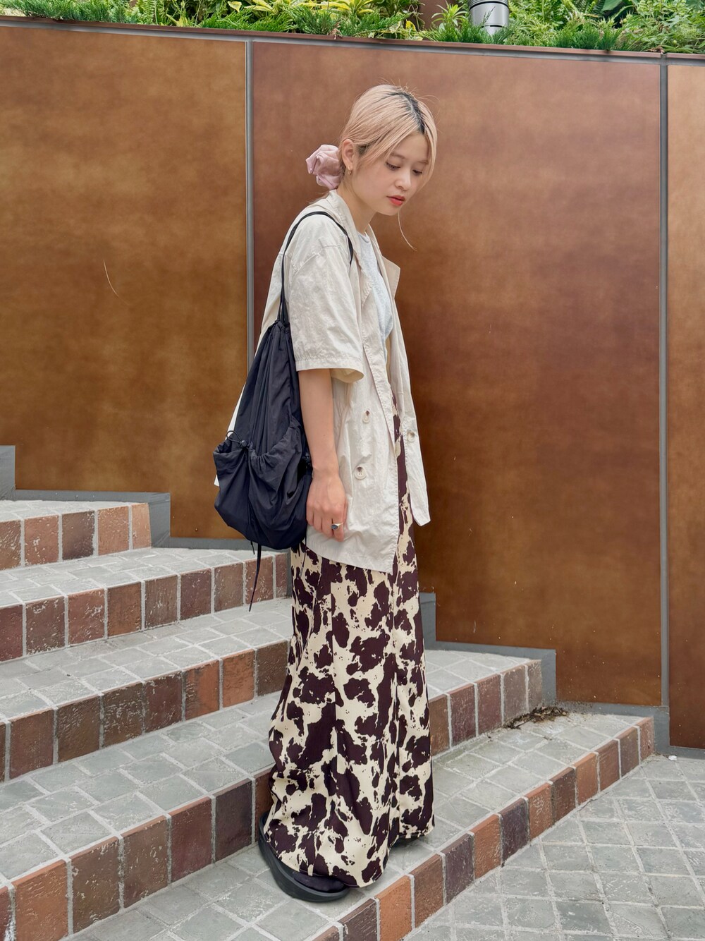 掲載5日迄メゾンスペシャルCOW Printedスカート36 COW Printed Maxi Skirt/COWプリントマキシスカート【MAISON