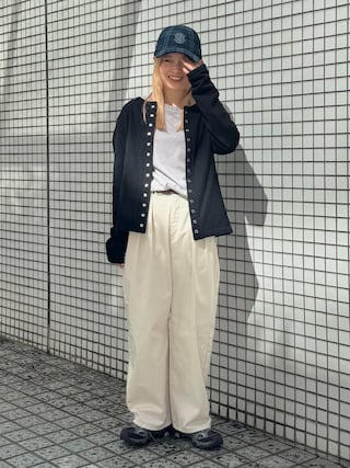 「Chapeau d' O(シャポードオー)のChapeau d' O Embloided Patch Cap / シャポードオー(キャップ)」を使った、muro☺︎さん(レディース・150cm)の夏コーディネート