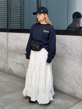 「アイテム（キャップ）」を使った、muro☺︎さん（レディース・150cm）の冬コーディネート