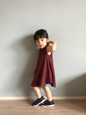 「アイテム（ワンピース/ドレス、ブラウン系）」を使った、★app@chi★さん（キッズ・120cm）の夏コーディネート