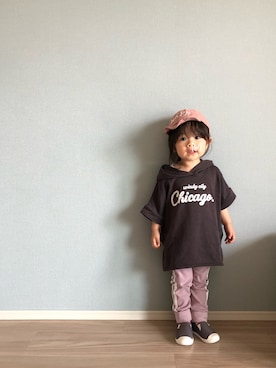 「くすみカラー」｜「アイテム（スリッポン）」を使った、★app@chi★さん（キッズ・120cm）の春コーディネート