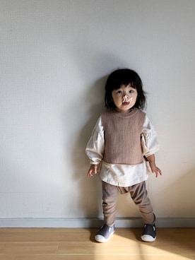 「スウエットパンツ」｜「アイテム（スリッポン）」を使った、★app@chi★さん（キッズ・110cm）の冬コーディネート