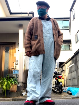 「ブリーチデニム」｜「アイテム（サロペット/オーバーオール）」を使った、hakaseさん（メンズ・169cm）の秋コーディネート