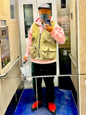 「しまむら（シマムラ）のアイテム（キャップ）」を使った、hakaseさん（メンズ・169cm）の春コーディネート