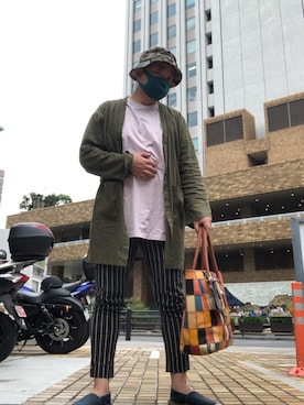 「TRION（トライオン）のアイテム」を使った、hakaseさん（メンズ・169cm）の夏コーディネート