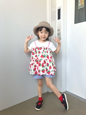 「sense of wonder（センスオブワンダー）のアイテム（パンツ）」を使った、oririiiiiさん（キッズ・100cm）の春コーディネート