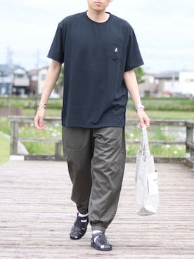 「アイテム（サンダル）」を使った、howellさん（メンズ・175cm）の夏コーディネート