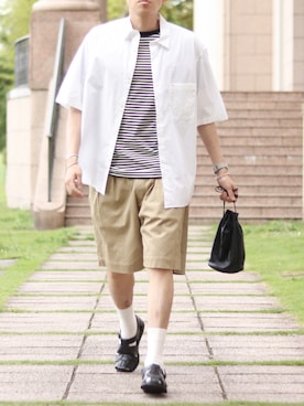 「LENO（リノ）のアイテム（パンツ）」を使った、howellさん（メンズ・175cm）の夏コーディネート