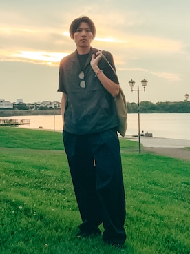 「アイテム（ベスト）」を使った、howellさん（メンズ・175cm）の夏コーディネート