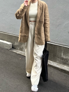 「TODAYFUL（トゥデイフル）のアイテム（テーラードジャケット）」を使った、MANAさん（レディース・158cm）の夏コーディネート