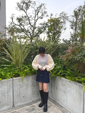 「Chico（チコ）のアイテム（トップス、ホワイト系）」を使った、Kanakoさん（レディース・158cm）の春コーディネート