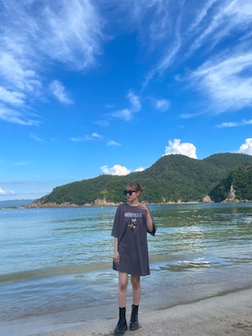 「海」｜「アイテム（ブーツ）」を使った、Kanakoさん（レディース・158cm）の秋コーディネート