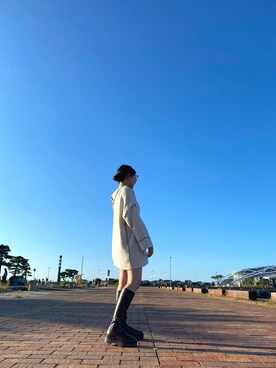 「Chico（チコ）のアイテム（ニット/セーター、ベージュ系）」を使った、Kanakoさん（レディース・158cm）の秋コーディネート