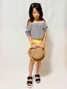 「アイテム（サンダル）」を使った、naaaさん（キッズ・128cm）の夏コーディネート