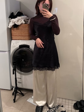 「Intimissimi（インティミッシミ）のアイテム」を使った、myさん（レディース・161cm）の冬コーディネート