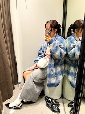 「アイテム（デニムスカート、グレー系）」を使った、myさん（レディース・160cm）の秋コーディネート