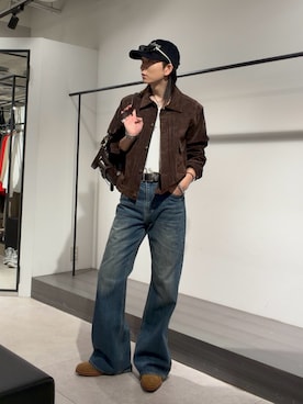 「Lui's（ルイス）のアイテム（パンツ）」を使った、Ryu.さん（メンズ・172cm）の秋コーディネート