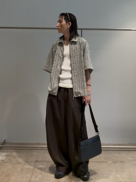 「Lui's（ルイス）のリブタンクトップ（タンクトップ、ホワイト系）」を使った、Ryu.さん（メンズ・172cm）の夏コーディネート