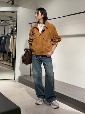 「Lui's（ルイス）のアイテム（パンツ）」を使った、Ryu.さん（メンズ・172cm）の秋コーディネート