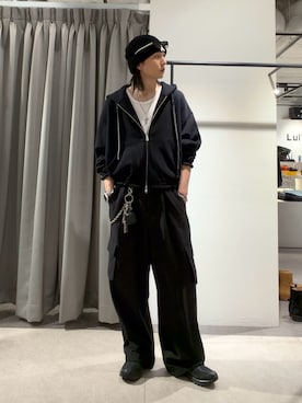 「Lui's（ルイス）のhome old style zip hoodie for LUI'S（パーカー、ブラック系）」を使った、Ryu.さん（メンズ・172cm）の秋コーディネート