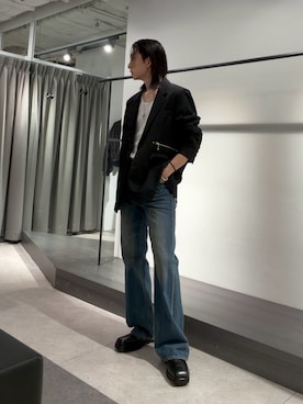 「Lui's（ルイス）のSURJENT テーラードジャケット（テーラードジャケット、ブラック系）」を使った、Ryu.さん（メンズ・172cm）の秋コーディネート