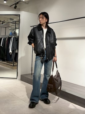 「アイテム（ウォレットチェーン）」を使った、Ryu.さん（メンズ・172cm）の秋コーディネート
