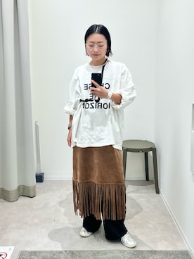 「アイテム（バングル/リストバンド）」を使った、Akihooooo!さん（レディース・153cm）の秋コーディネート