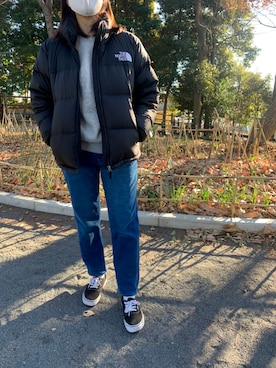 「ノースフェイス」｜「アイテム（ダウンジャケット/コート）」を使った、hico_chanさん（レディース・155cm）の冬コーディネート