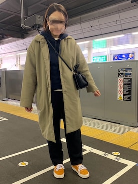 「Samansa Mos2 blue（サマンサモスモスブルー）のアイテム（ステンカラーコート）」を使った、hico_chanさん（レディース・155cm）の冬コーディネート