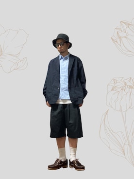 「Timberland（ティンバーランド）のアイテム」を使った、モミヒゲさん（メンズ・175cm）の夏コーディネート