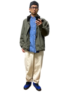 「A.M.S.（エーエムエス）のアイテム（帽子）」を使った、モミヒゲさん（メンズ・175cm）の春コーディネート