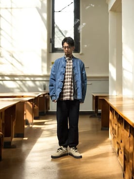 「アイテム（スウェットパンツ）」を使った、モミヒゲさん（メンズ・175cm）の秋コーディネート