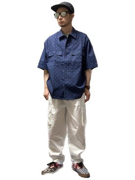 「MANASTASH（マナスタッシュ）のアイテム（シューズ）」を使った、モミヒゲさん（メンズ・175cm）の春コーディネート