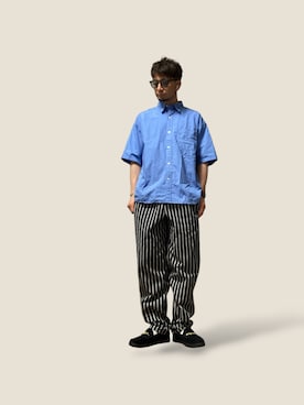 「GRAVIS（グラヴィス）のGravis/グラビス ODJICK CHAIN オジェック チェーン ローファー 25221（ローファー、ブラック系）」を使った、モミヒゲさん（メンズ・175cm）の夏コーディネート