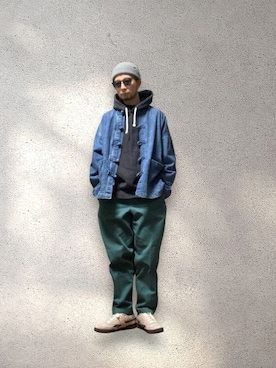 「HUF（ハフ）のアイテム」を使った、モミヒゲさん（メンズ・175cm）の冬コーディネート