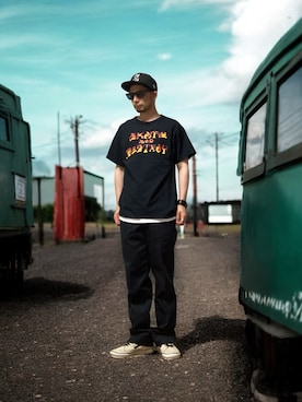 「VANS（バンズ）のアイテム（シューズ）」を使った、モミヒゲさん（メンズ・175cm）の夏コーディネート